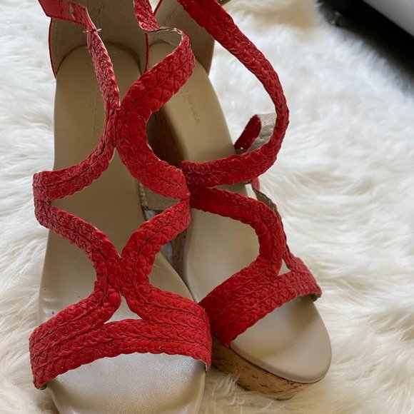 Banana Republic Factory size 10 Red-Orange Espadrilles - Picture 1 of 8